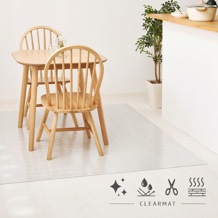 クリアダイニング ラグ 約180×300cm 透明マット クリアマット 抗菌 耐熱 撥水 床の保護 カットできる hig-270615403xの画像