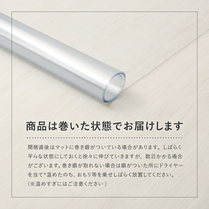 クリアダイニング ラグ 約180×300cm 透明マット クリアマット 抗菌 耐熱 撥水 床の保護 カットできる hig-270615403xの画像
