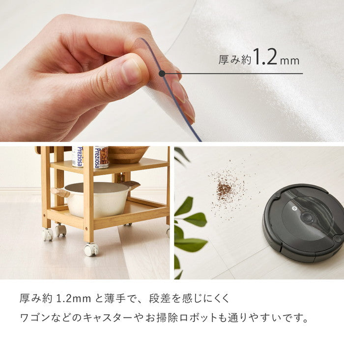 クリアダイニング ラグ 約180×300cm 透明マット クリアマット 抗菌 耐熱 撥水 床の保護 カットできる hig-270615403xの画像