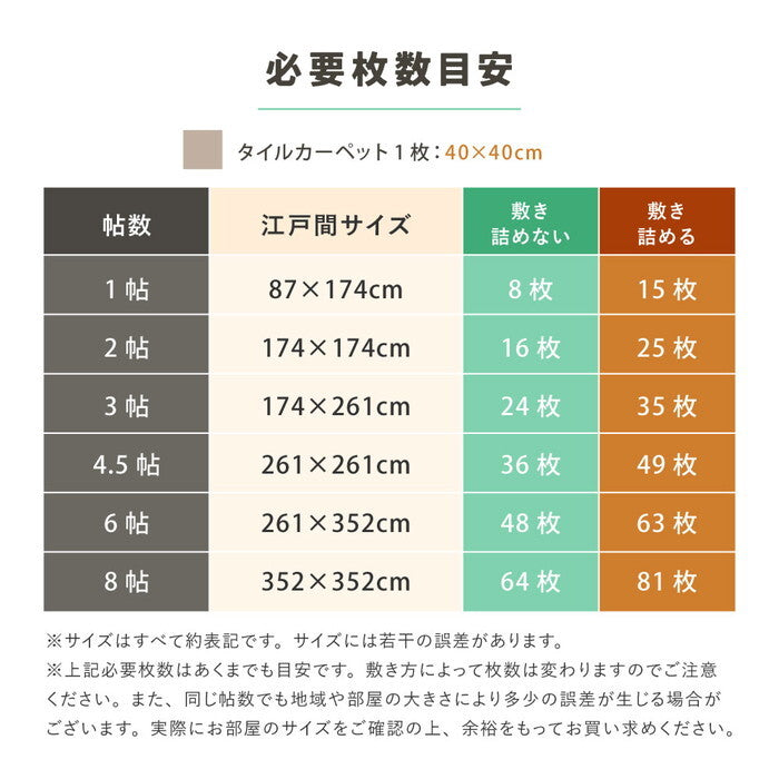 20枚組 グリップタイルカーペット LDY4000 約40×40cm ブラック ブラウン グレー グレージュ hig-270623650xの画像