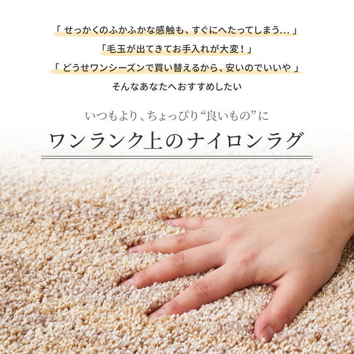 国産高機能ラグ ビビ 約130×190cm 防ダニ 抗菌 防臭 防音 防炎 制電 日本製 ナイロンラグ 無地 hig-350116700xの画像