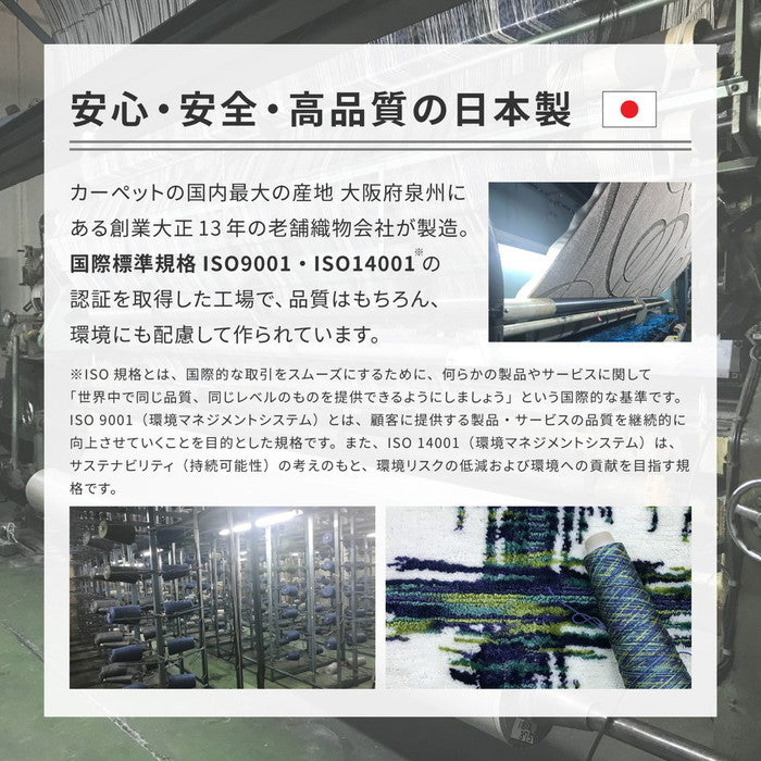 国産高機能ラグ ミラク 約130×185cm 防ダニ 抗菌 防臭 ふっくら 厚手 日本製 hig-350118306xの画像