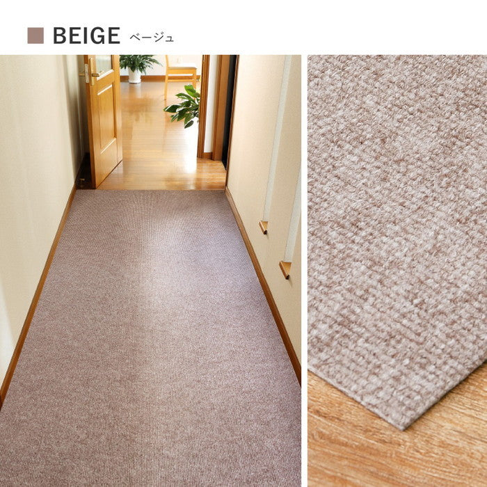 吸着 廊下敷きマット 約90×600cm フリーカット カットできる 廊下カーペット 廊下用マット 薄手 洗える 幅90cm ロングマット 床暖房対応 hig-350118902xの画像