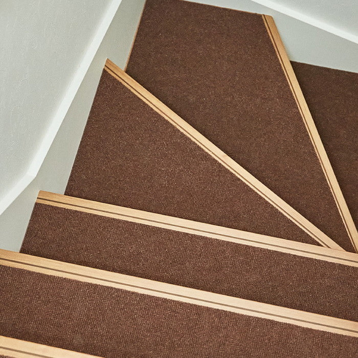 吸着 階段マット 踊り場付き 17枚組 階段用 約90×21cm 15枚・踊り場用 約90×90cm 2枚 フリーカット カットできる 階段用マット 薄手 洗濯機で洗える 無地 hig-350118904xの画像