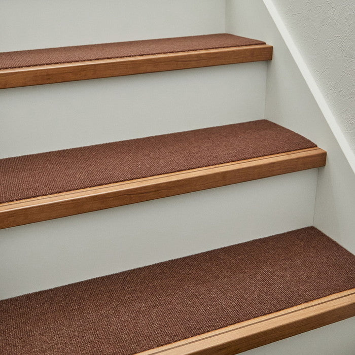 吸着 階段マット 約90×21cm 15枚組 フリーカット カットできる 階段用マット 薄手 洗濯機で洗える 無地 hig-350118905xの画像