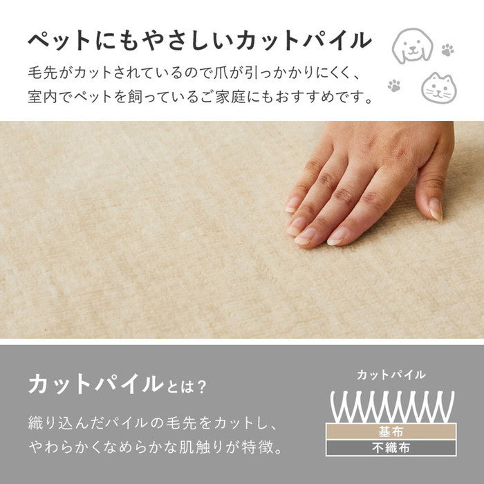 お医者さんがすすめる AskDoctors アスクドクターズ 抗菌プラチナ加工カーペット 江戸間 4.5帖 4.5畳 抗菌 防臭 防カビ 抗ウイルス 消臭 タフトカーペット 敷き詰めカーペット 無地 ラグマット オールシーズン 年中 hig-350120345xの画像