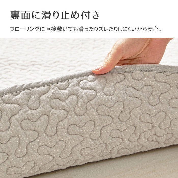 綿100％ イブル ラグ デコール 約190cm 円形 洗える 滑り止め付き コットン100％ キルト キルティング マット マルチカバー 韓国 インテリア hig-600009606xの画像