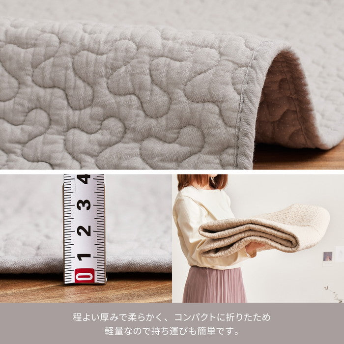 綿100％ イブル ラグ デコール 約190cm 円形 洗える 滑り止め付き コットン100％ キルト キルティング マット マルチカバー 韓国 インテリア hig-600009606xの画像