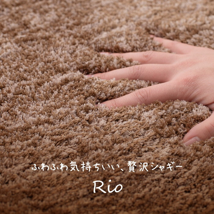 玄関マット リオ 約45×75cm ベージュ ブラウン グリーン hig-600011800xの画像