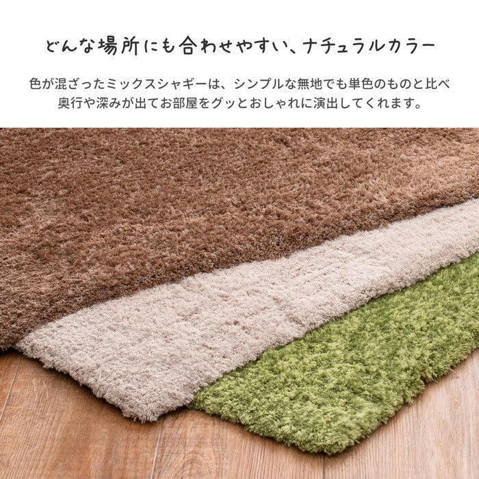 玄関マット リオ 約45×75cm ベージュ ブラウン グリーン hig-600011800xの画像
