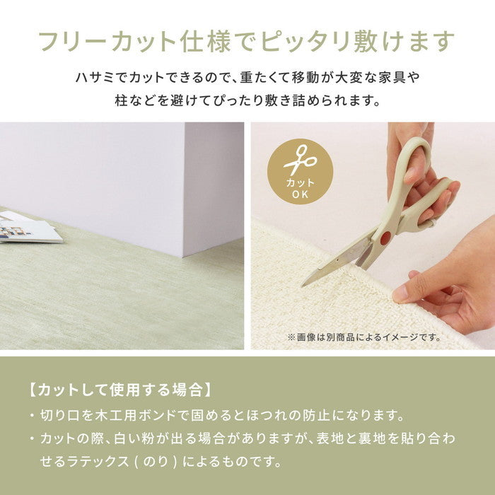 敷き詰めカーペット ラウム 江戸間3帖 3畳 フリーカット ペット 犬 猫 平織 シンプル hig-600017530xの画像