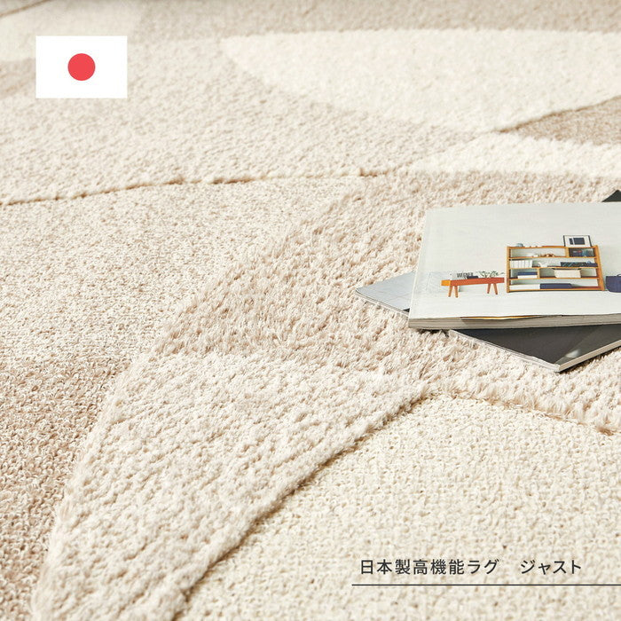 国産高機能ラグ ジャスト 約190×240cm 防ダニ 抗菌 防臭 抗ウイルス 消臭 花粉対策 日本製 hig-600021702xの画像