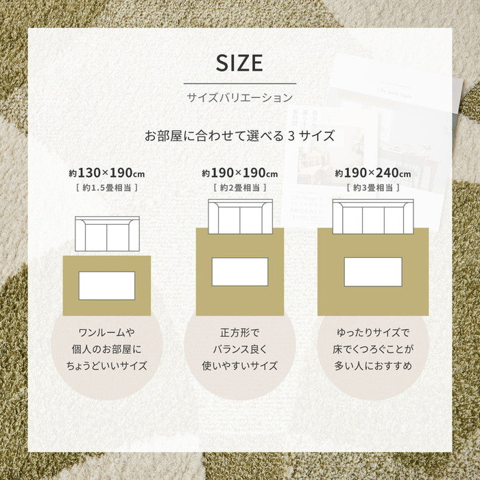 国産高機能ラグ ジャスト 約190×240cm 防ダニ 抗菌 防臭 抗ウイルス 消臭 花粉対策 日本製 hig-600021702xの画像