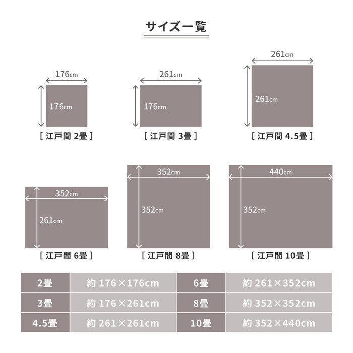 平織カーペット モーエン 江戸間3帖 ベージュ グレー hig-600092630xの画像