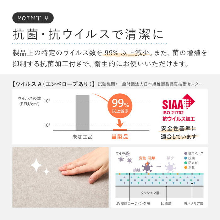 ペット対応 クッションフロア カーペット 8帖用 オーク モルタル クレイブロック hig-700040512xの画像