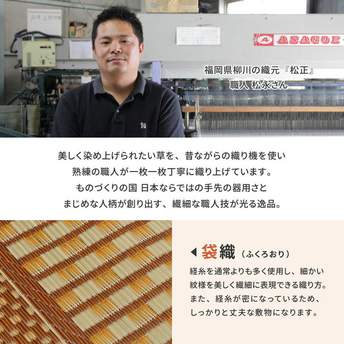 国産 い草ラグ エルモード 約191×250cm 裏貼り 滑り止め加工 センターラグ アクセントラグ モダン hig-81830321xの画像