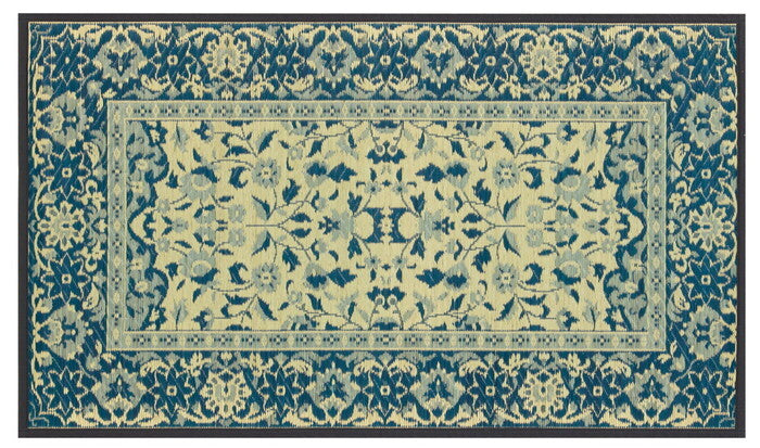 い草玄関マット 裏貼り コンチェルト 約70×120cm ブルー hig-81833503xの画像