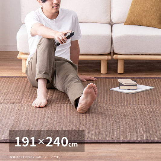 い草ラグ 裏貼り 南風 約191×240cm ブラウン hig-81847301xの画像