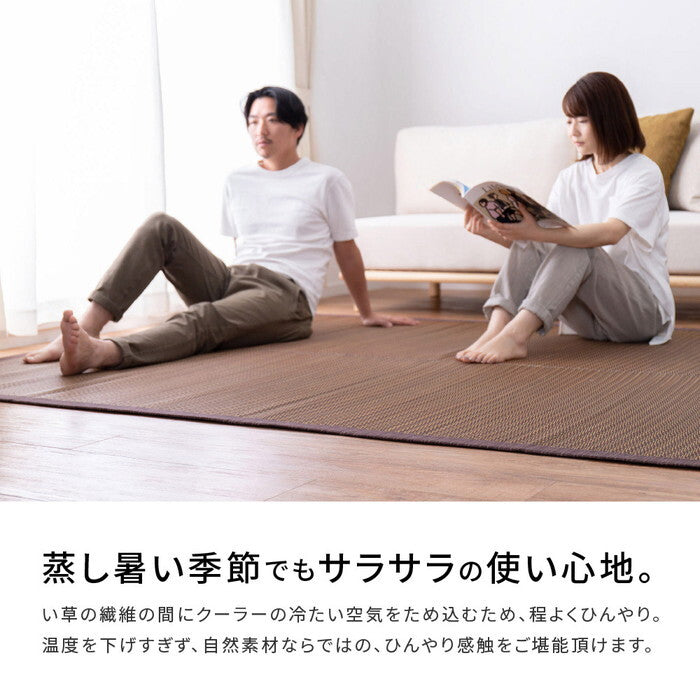 い草ラグ 裏貼り 南風 約191×240cm ブラウン hig-81847301xの画像