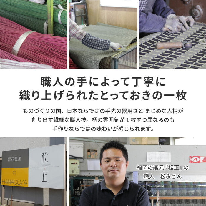 国産い草ラグ 裏貼り 右京 約191×191cm ベージュ hig-81894305xの画像