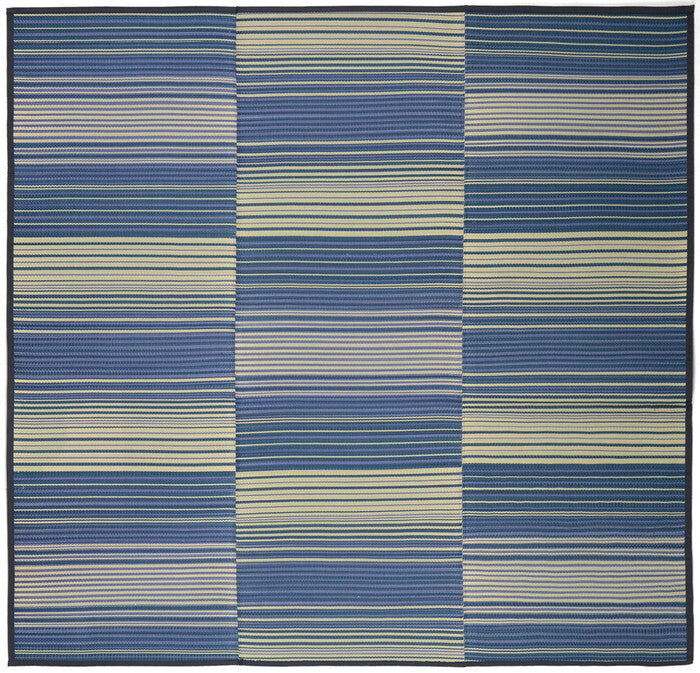 ふっくらい草ラグ 裏貼り 若竹 約180×180cm ブルー hig-81923800xの画像