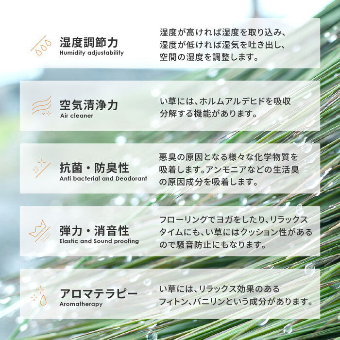 い草ラグ 裏貼り 伊勢 約176×176cm ブルー ブラウン hig-81938800xの画像