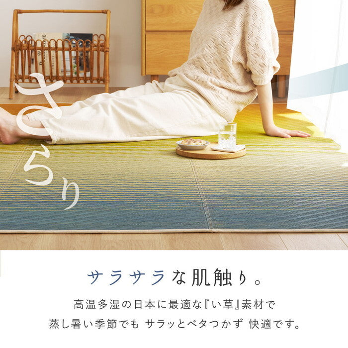 い草ラグ 裏貼り 彩風 いろかぜ 約180×240cm ブルー パープル hig-81971401xの画像