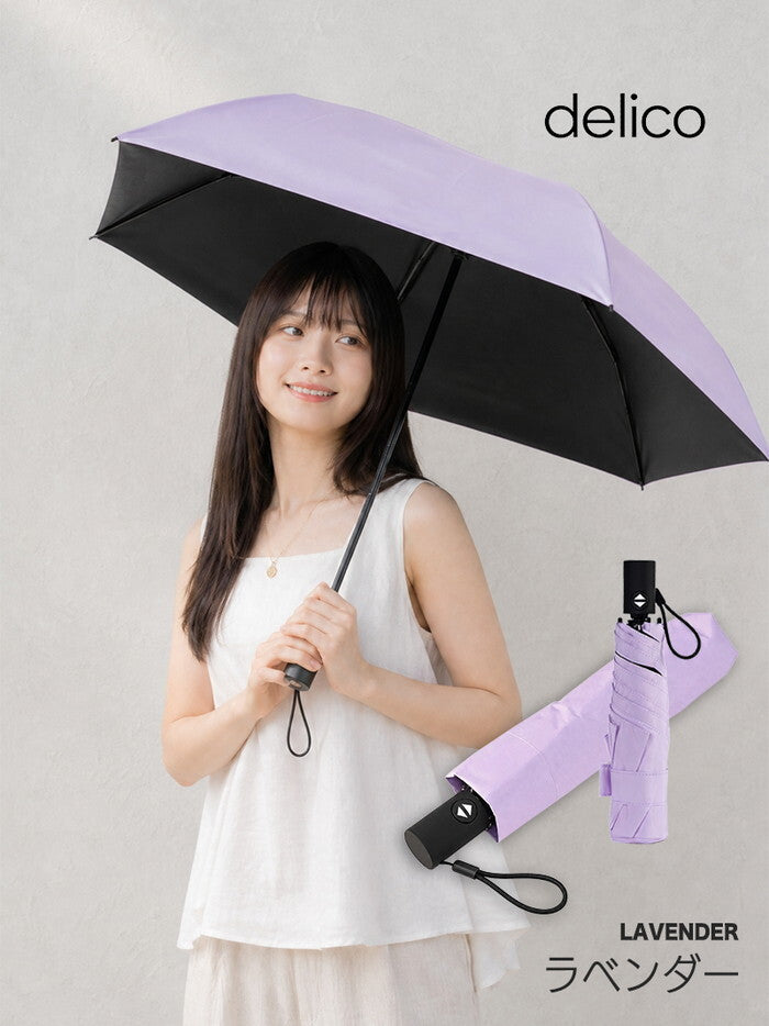 日傘 折りたたみ 完全遮光100% 晴雨兼用 軽量 レディース UPF50+ 遮熱 UVカット 折り畳み傘 コンパクト 紫外線対策 形状記憶 ワンタッチ収納 おしゃれ UPF50+・遮熱効果S45暑さ対策 icr-delico1の画像