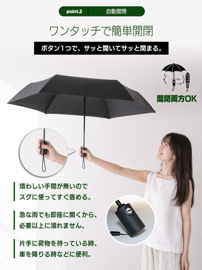 日傘 折りたたみ 完全遮光100% 晴雨兼用 軽量 レディース UPF50+ 遮熱 UVカット 折り畳み傘 コンパクト 紫外線対策 形状記憶 ワンタッチ収納 おしゃれ UPF50+・遮熱効果S45暑さ対策 icr-delico1の画像