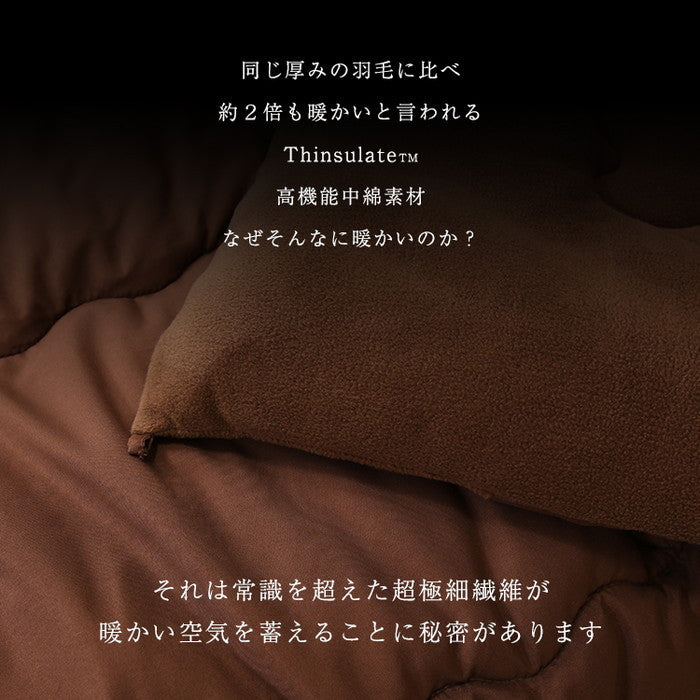 高機能中綿素材シンサレートTM.使用 掛け布団 衿裏地フリース生地 スモールシングル ショート 140x200 icr-thinf-jrの画像