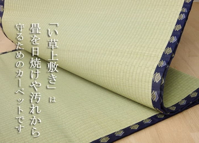い草 上敷き い草上敷 はっ水 カーペット 無地 撥水 湖水 江戸間1畳 約88×176cm ihk-1020360012102の画像
