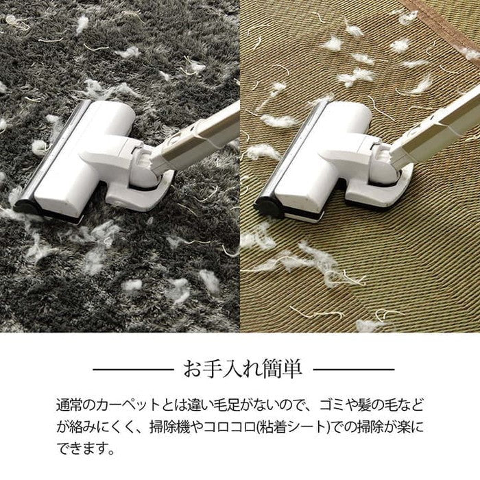 い草ラグ 花ござ カーペット 格子柄 ナチュラル シンプル 和室 洋室 裏不織布滑り止め 滑りにくい 抗菌防臭 消臭 お手入れ簡単 夏快適さらさら 本間3畳 約191×286cm レイクブルー ブラウン ihk-1031290041102の画像