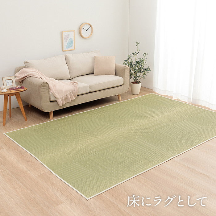 上敷き い草カーペット 市松模様 和室 約174×261cm 江戸間3畳 ihk-1031360010302の画像