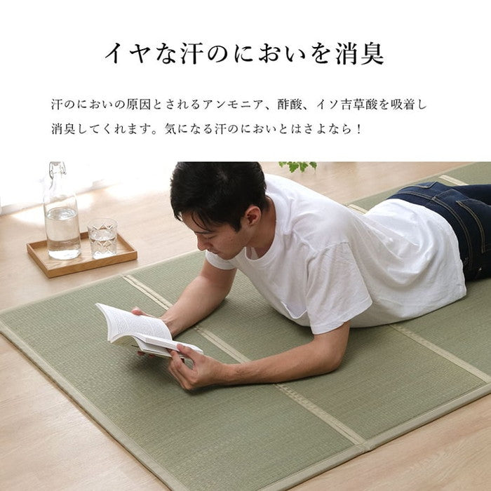 い草 ユニット 畳 軽量 抗菌防臭 消臭 防音 断熱性 お手入れ 簡単 楽 収納 便利 約100×200cm ihk-1040130011014の画像