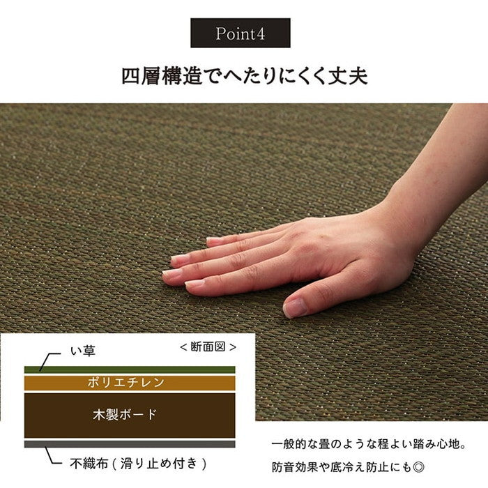 い草 置き畳 ユニット畳 システム畳 無地調 シンプル モダン シック おしゃれ空間 消臭 縁無し お手入れ簡単 裏面滑り止め 収納便利 約70×70×1.5cm 単品 グリーン グレー ネイビー ワイン ihk-1040150120407の画像