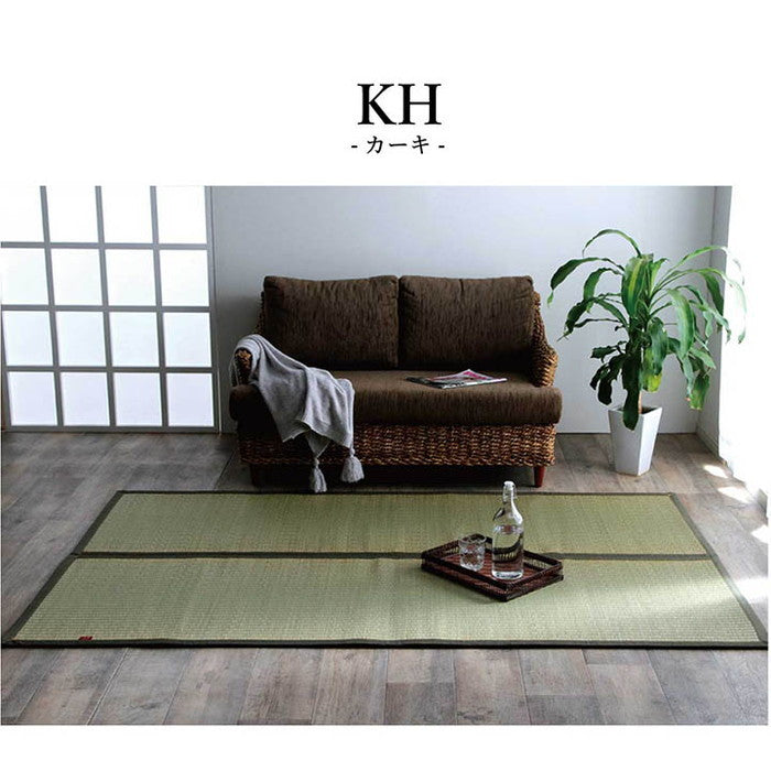 ラグ マット 長方形 い草 夏用 沖縄ビーグ 191×250cm カーキ ihk-1050681313904の画像