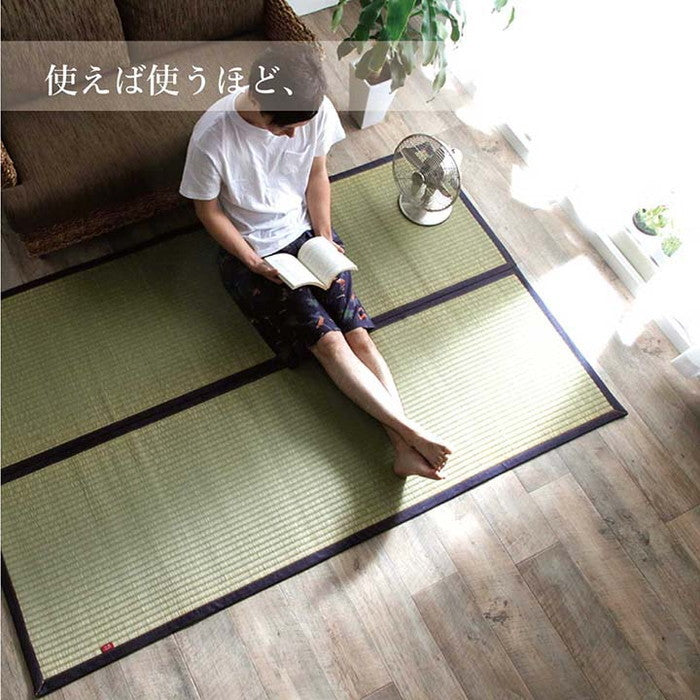 ラグ マット 長方形 い草 夏用 沖縄ビーグ 191×250cm カーキ ihk-1050681313904の画像