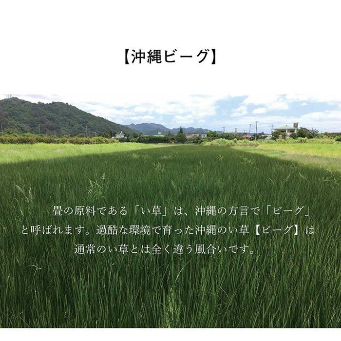 日本製 国産 純国産 沖縄ビーグ ラグ い草 約191×191cm 裏:不織布 ihk-1050750013604の画像