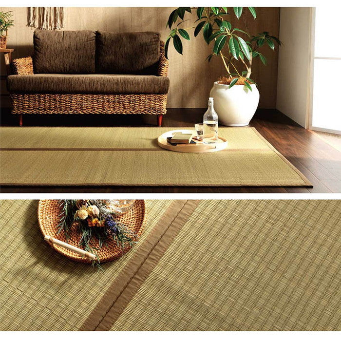 日本製 国産 純国産 沖縄ビーグ ラグ い草 約191×191cm 裏:不織布 ihk-1050750013604の画像