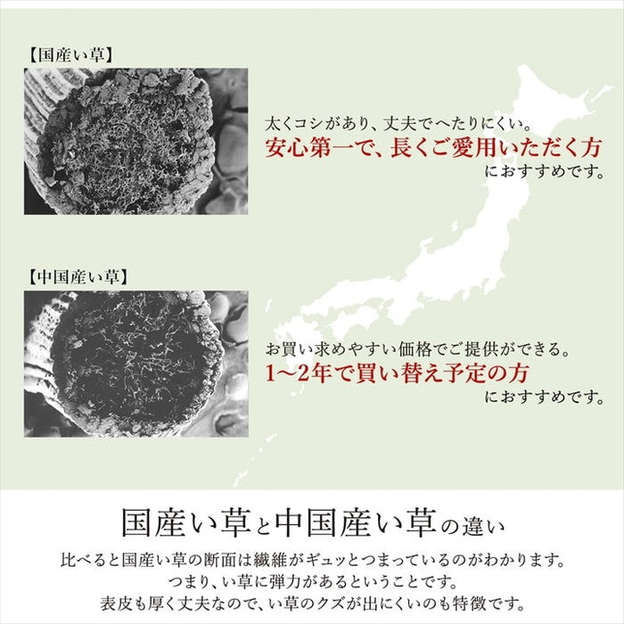 ラグ 長方形 国産 日本製 ナチュラルスタイル い草 消臭 抗菌防臭 滑り止め 防炎 市松 約140×200cm ブラック ブラウン ihk-1051020032303