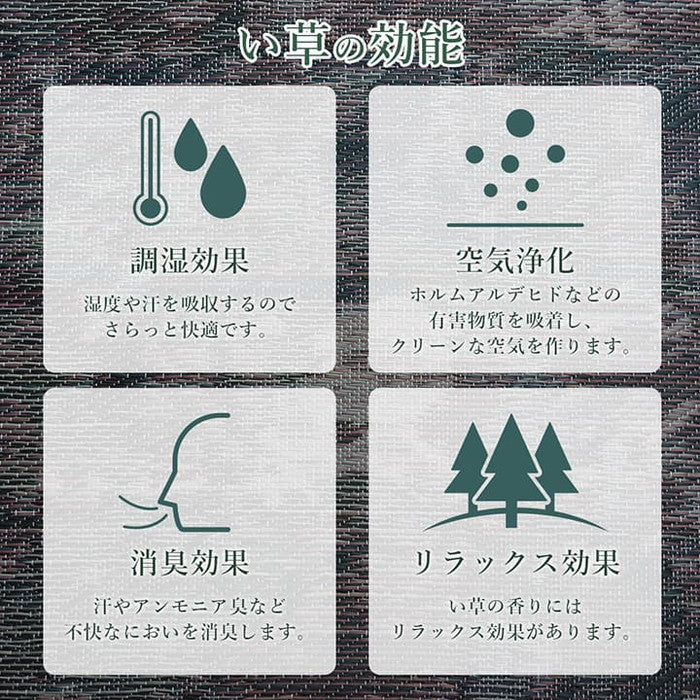 ラグ い草 ヴィンテージ 純国産 国産 日本製 ウレタン 抗菌防臭 自然素材 約191×191cm グリーン グレー ihk-1051500123604の画像