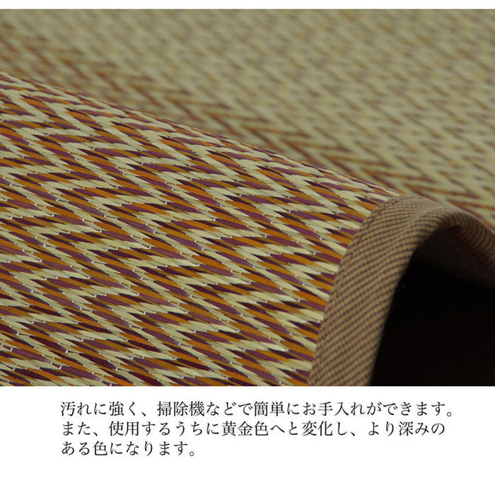 堀こたつ 掘りごたつ 堀り 炬燵 い草 ラグ 敷 市松 くり抜き 付属 マジックテープ 連結 裏 不織布 裏 不織布 約191×191cm 中抜き: 約90×90cm ベージュ ブルー ihk-1060960023603の画像