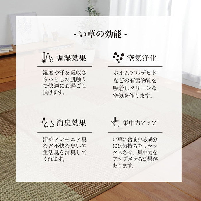 堀こたつ 掘りごたつ 堀り 炬燵 い草 ラグ 敷 市松 くり抜き 付属 マジックテープ 連結 裏 不織布 裏 不織布 約191×191cm 中抜き: 約90×90cm ベージュ ブルー ihk-1060960023603の画像