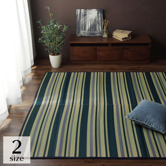 ラグ 長方形 夏用 い草 ボーダー 176×230cm ihk-1061270013803の画像