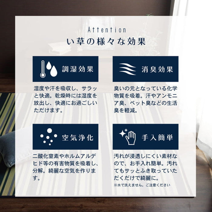 ラグ 長方形 夏用 い草 ボーダー 176×230cm ihk-1061270013803の画像