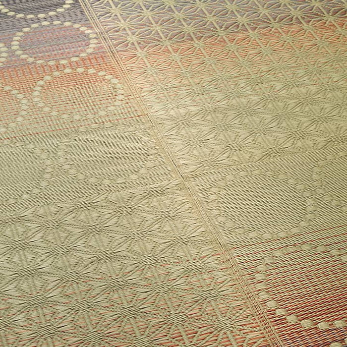 い草ラグ 和モダン柄 インテリア 節電 夏用 涼しい おしゃれ おすすめ 湿度調節 消臭効果 お手入れ簡単 約191×250cm オレンジ ihk-1061730204304の画像