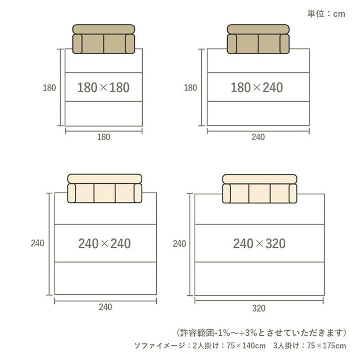 ラグ 正方形 い草 自然素材 シンプル ボーダー 裏面すべり止め付き 滑りにくい 抗菌防臭 約2畳 約180×180cm ブルー グリーン グレー ihk-1070010042911