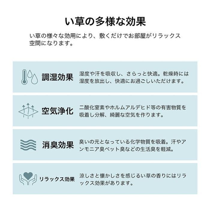 い草 ラグ カーペット シンプル 格子 消臭 抗菌防臭 ふっくら 滑り止め 不織布 約2畳 正方形 約180×180cm ブルー ブラウン ihk-1070810042911