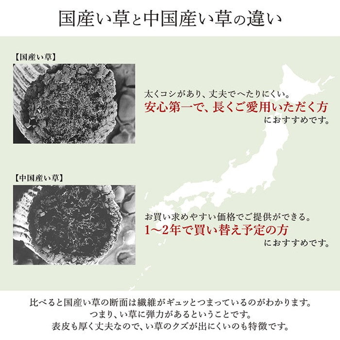 敷物 花ござ 国産 純国産 日本製 い草 モダン 抗菌防臭 自然素材 パッチワーク 江戸間3畳 約174×261cm ベージュ ブルー ブラウン ihk-1080040020302の画像