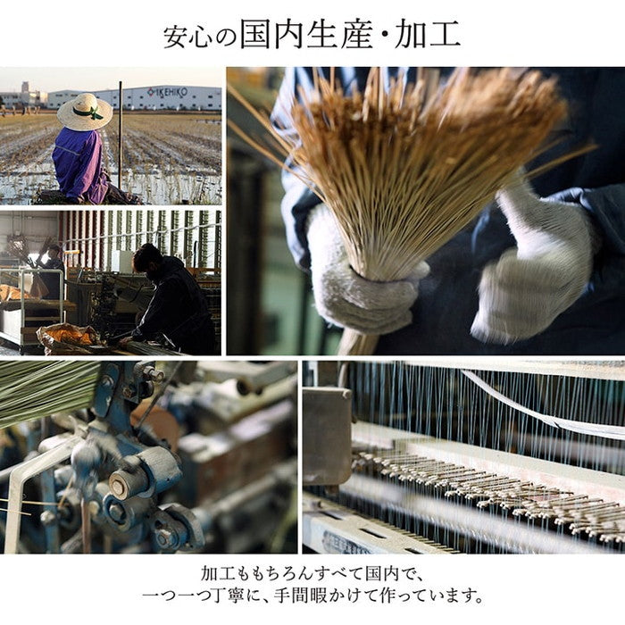 純国産 掛川織 花ござ い草 敷物 カーペット 江戸間6畳 約261×352cm ベージュ グリーン ihk-1080060020602の画像